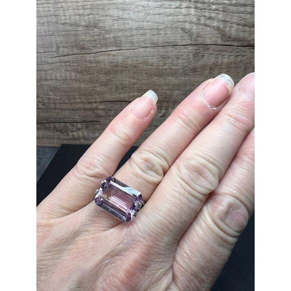 Vintage Rose de France amethyst sterling silver ring size 7 - Picture 4 of 16